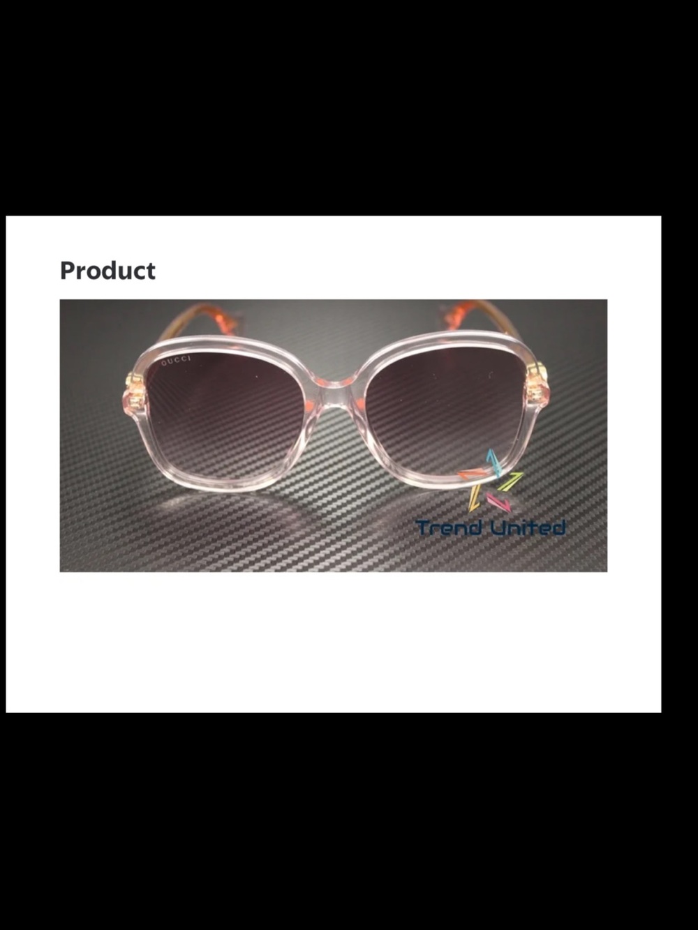 Gucci Clear Pink Frame Sunglasses with Gradient Lenses